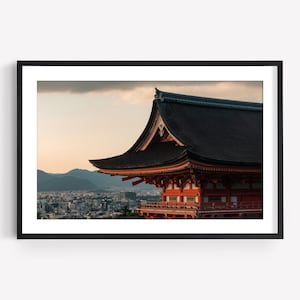 Kiyomizu-dera, Pagoda Print, Japanese Temple, Japan Sunset Art, Kyoto Poster, Fine Art Photography, Japan Travel Print, Large Framed Art
