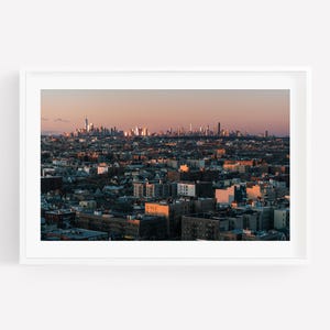 NYC Photography Wall Art, Brooklyn Print, Manhattan Skyline Sunset, New York City Decor image 4