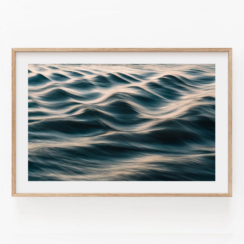 Ocean Photography Wall Art, Teal Wave Print, Coastal Home Decor, Framed or Unframed image 5