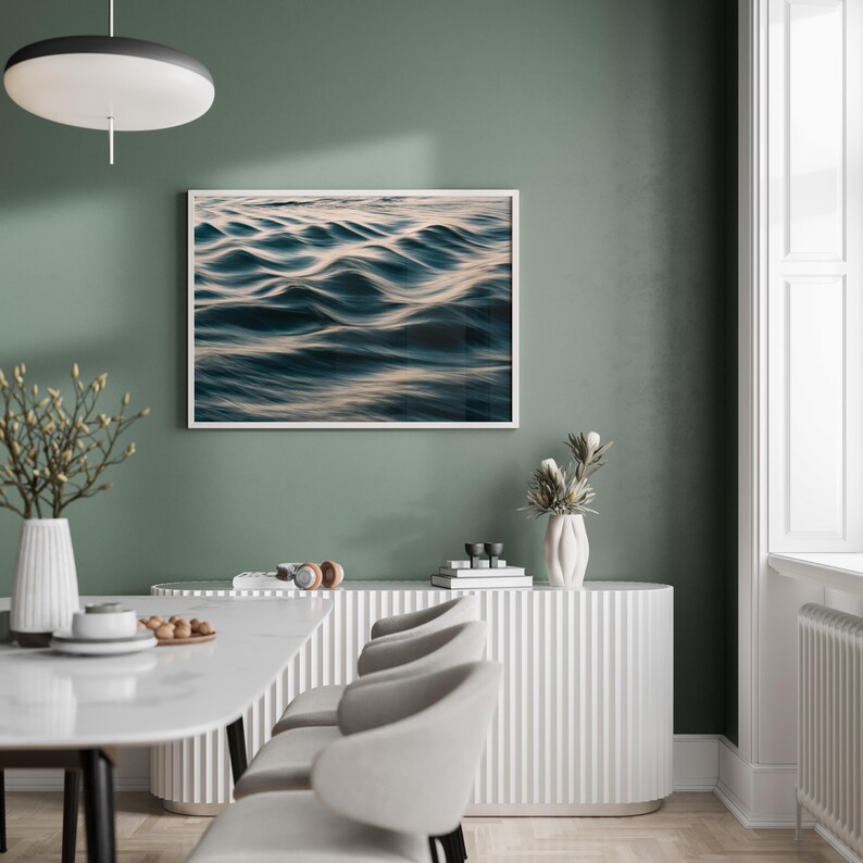 Ocean Photography Wall Art, Teal Wave Print, Coastal Home Decor, Framed or Unframed image 12