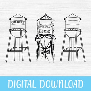 Water Tower Clipart - Etsy