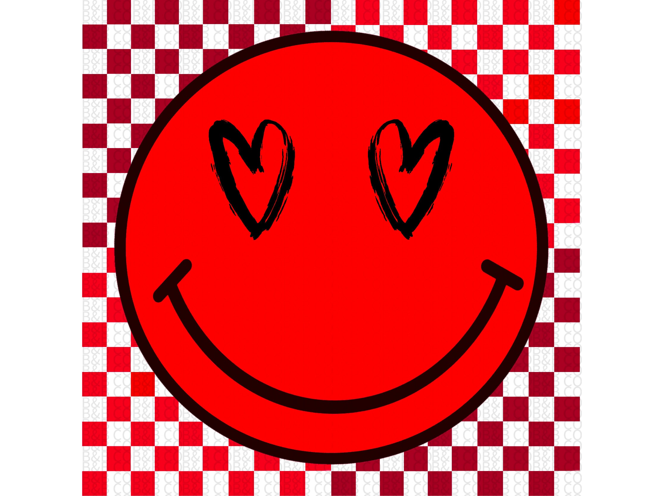 Red Heart Eyes Valentine Face Love Png Etsy