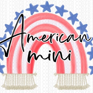 American Mini Watercolor Rainbow png sub design