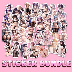 Pacchetto di adesivi anime unici - 30 adesivi Splendidi adesivi ispirati a Waifu per personalizzare gli oggetti