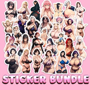Anime Waifu-stickerpakket: 30 stickers met mooie meisjesstickers voor laptops, waterflessen en meer