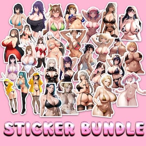 Paquete de 30 pegatinas de Waifu: paquete de pegatinas de anime para portátiles, dispositivos móviles y decoración del hogar
