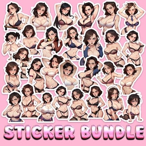 Sexy Anime Stickers Pack - Ecchi Waifu Art, würzige ästhetische Abziehbilder, Lewd Anime Merch für Laptop, Telefon, Journal, Sammlergeschenk