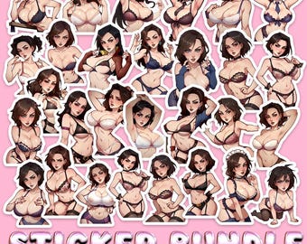 Spicy Waifu Stickers – Ecchi Anime Girl Decals, Lewd Art (50-Pack)