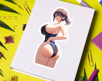 Pegatina de Waifu de Anime en Traje de Baño - Vinilo Impermeable