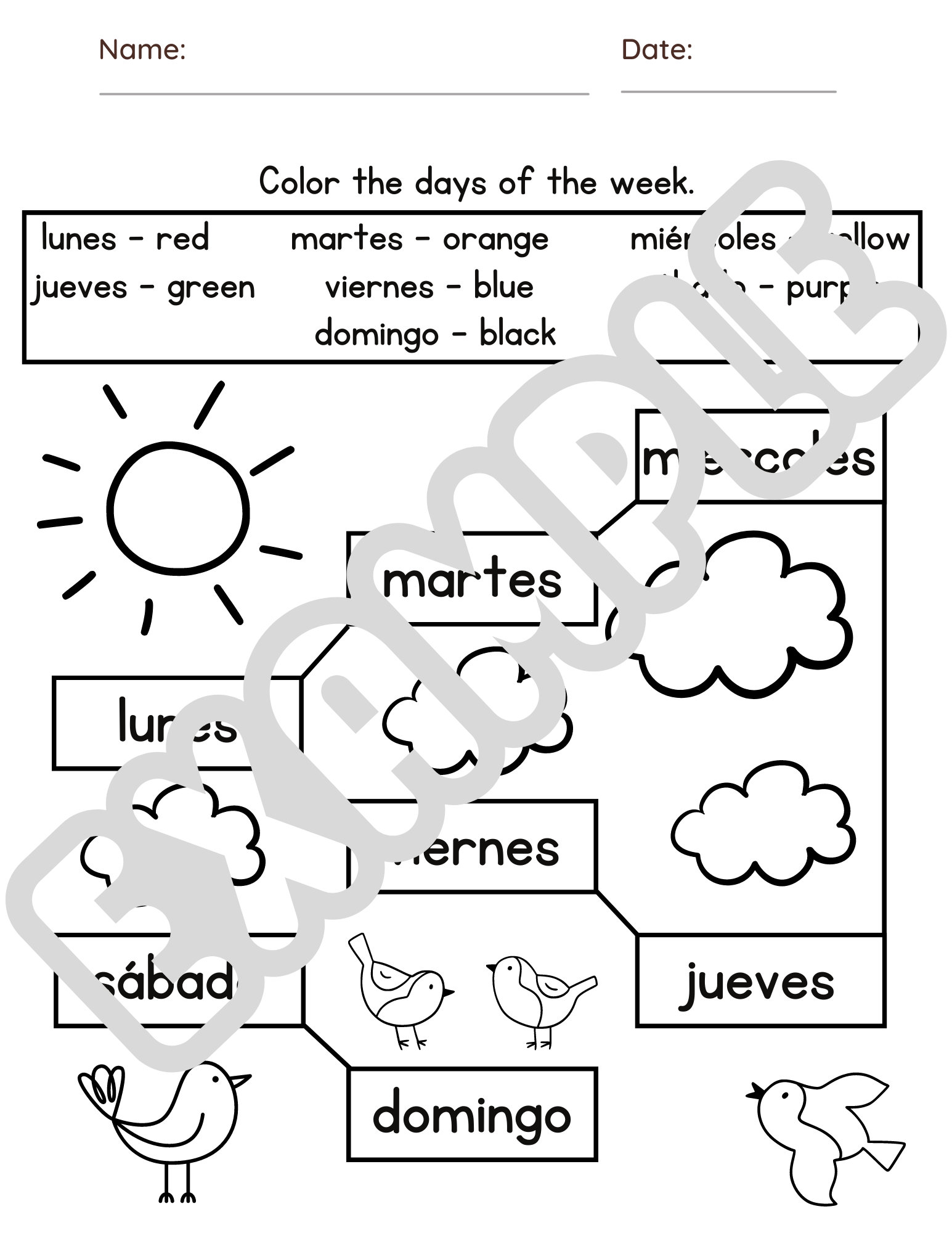 21 Spanish Worksheets - Etsy 21-spanish-worksheets-etsy