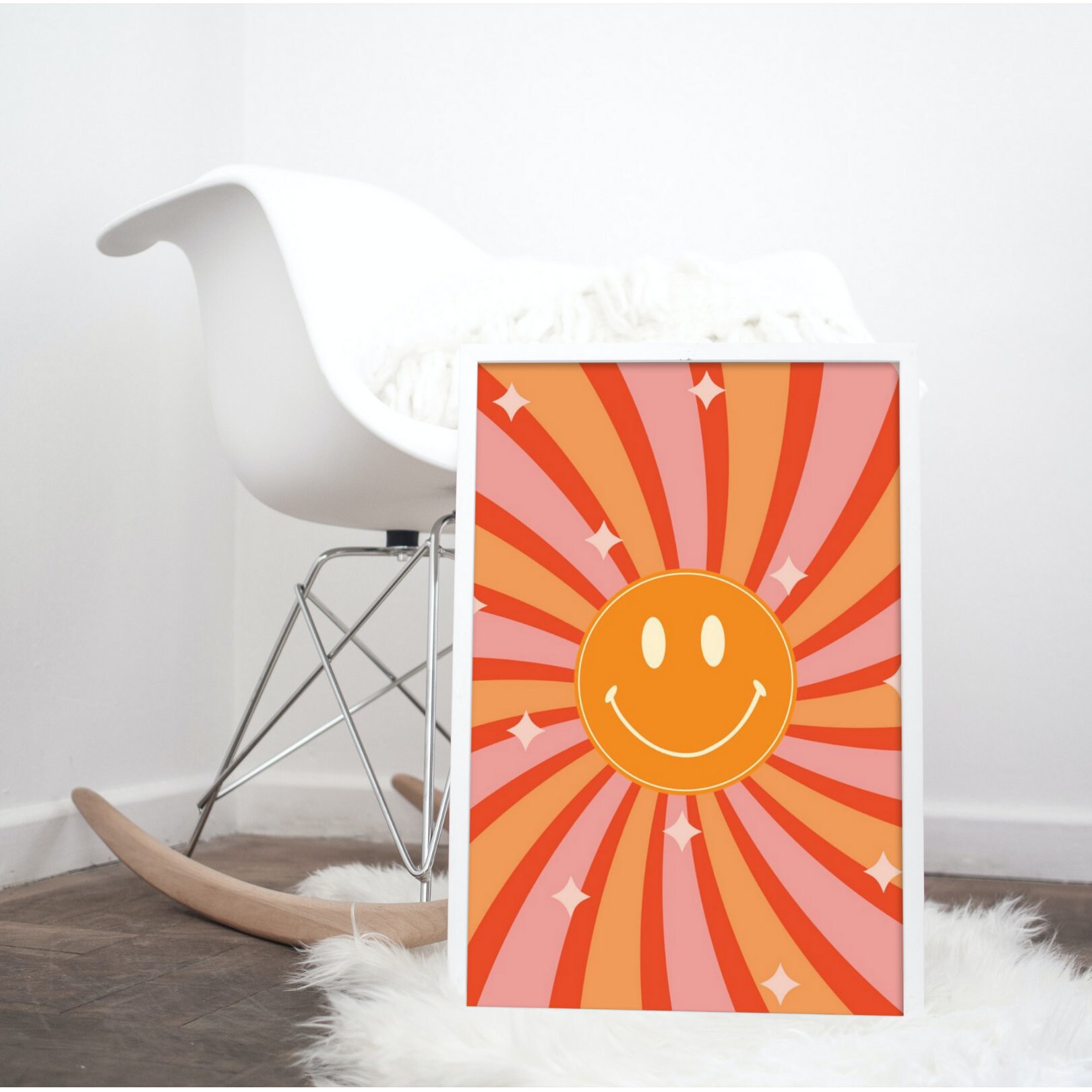 Retro Smile I Art Decor I Digital I 70s Style - Etsy