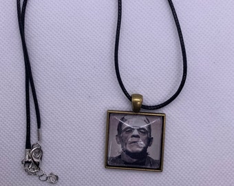 Frankenstein Square Pendent Necklace