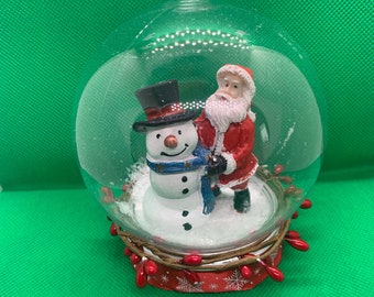 Santa y muñeco de nieve Navidad globo de nieve