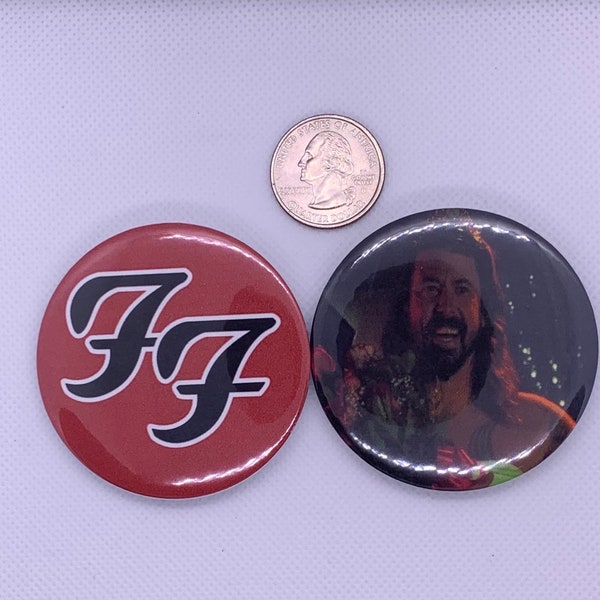 Foo Fighters And Dave Grohl Funny 2 Pack Pin Set