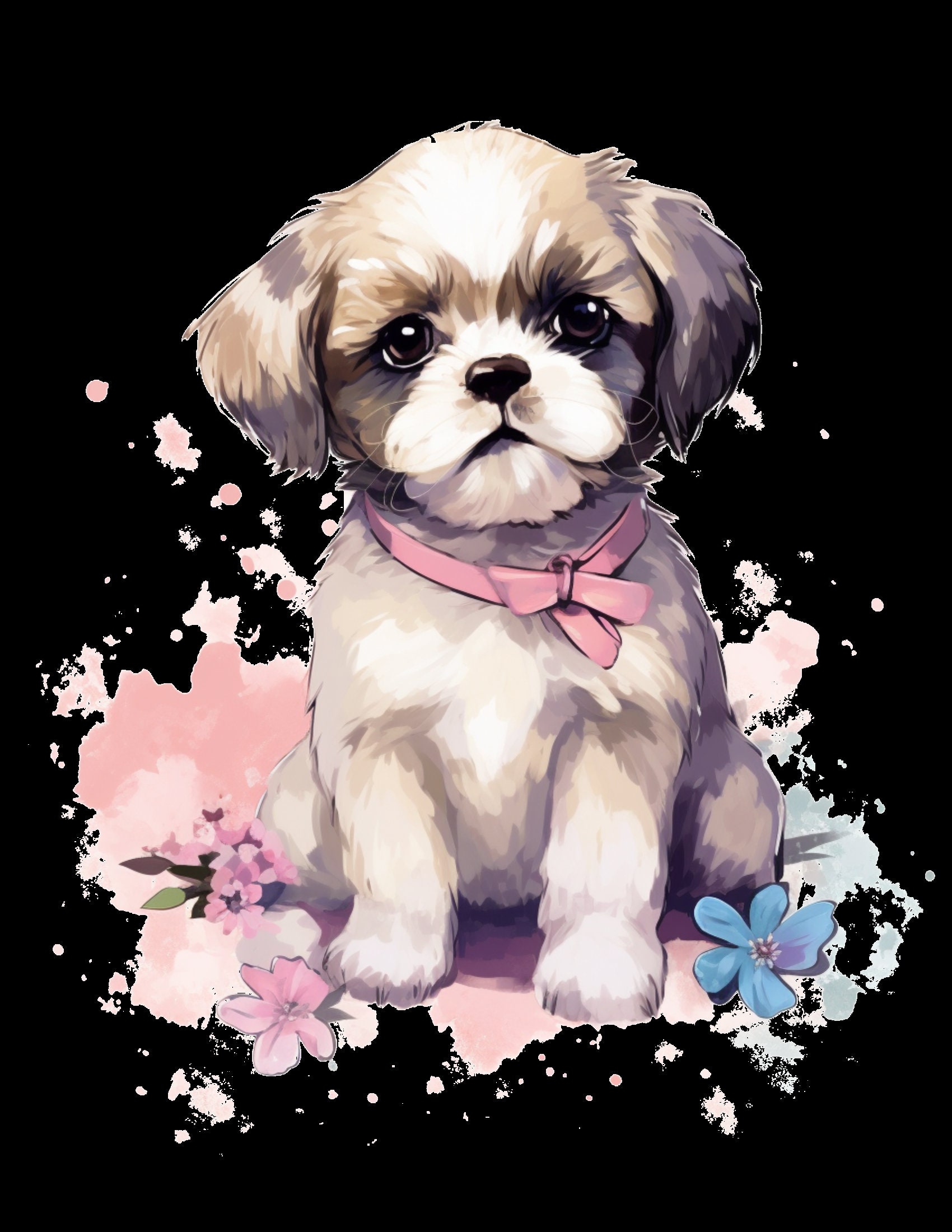 Shih Tzu Clip Arts With Transparent Background PNG 8.5 X 11 200 DPI - Etsy