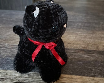 PADRÃO-Velvet Scottish Fold Kitten Amigurumi, feito à mão, em crochê, ótimo presente!