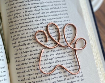 Dog Paw Print Bookmark | Handmade Copper Wire Line Art | Man’s Bestfriend | Dog Mom Dog Dad | Love Reading Accessories | Notebook Stationary