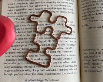 Puzzle Bookmark | Handmade Copper Wire Line Art | Puzzle Symbol | Bookworm Gift | Reading Accessories | Notebook Stationary | Journal Book