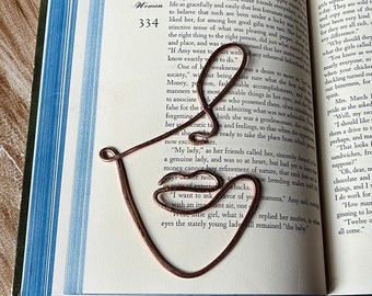 Abstract Art Bookmark | Handmade Salvaged Copper Wire Line Art | Bookworm Gift | Reading Accessories | Notebook Journal Stationary