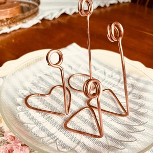 Porte-cartes de marque | Porte-cartes de visite | Fil de cuivre récupéré fait main | Porte-photos rustique | Support de décoration de table d'événement de mariage rustique