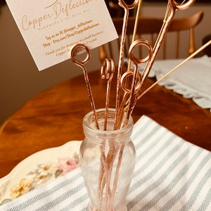 Namenskartenhalter | Platzkartenhalter | Tischnummernhalter | Hochwertiges geborgenes Kupfer | Hochzeit Brautparty | Rustikaler Fotohalter