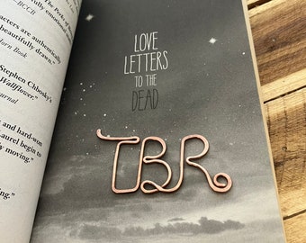 TBR Bookmark | Handmade Salvaged Copper Wire Line Art | Book Jewelry | Notebook Accessories | Reading Journal Stationary | Bookish Gift