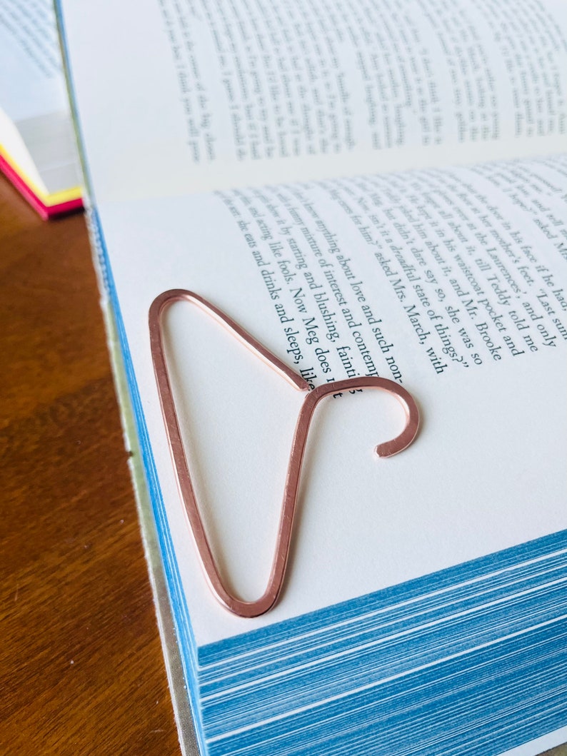 Minimalist Bookmark Handmade Salvaged Copper Wire Line Art Hanger Reading Journal Accessories Notebook Stationary Book Jewelry image 4