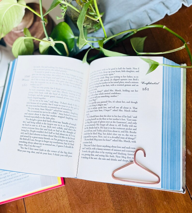 Minimalist Bookmark Handmade Salvaged Copper Wire Line Art Hanger Reading Journal Accessories Notebook Stationary Book Jewelry image 5