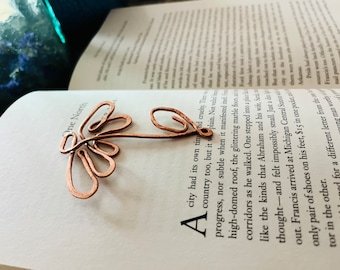 Flower Bookmark | Handmade Salvaged Copper Wire Line Art | Wild Flower | Reading Accessories | Notebook Journal Stationary | Bookworm Gift