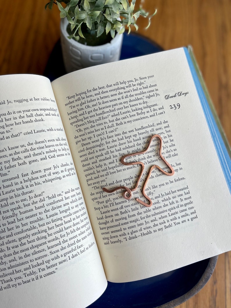 Air Plane Bookmark Handmade Copper Wire Art Airplane Traveler Gift Reading Accessories Notebook Journal Stationary Bookworm Gift image 3