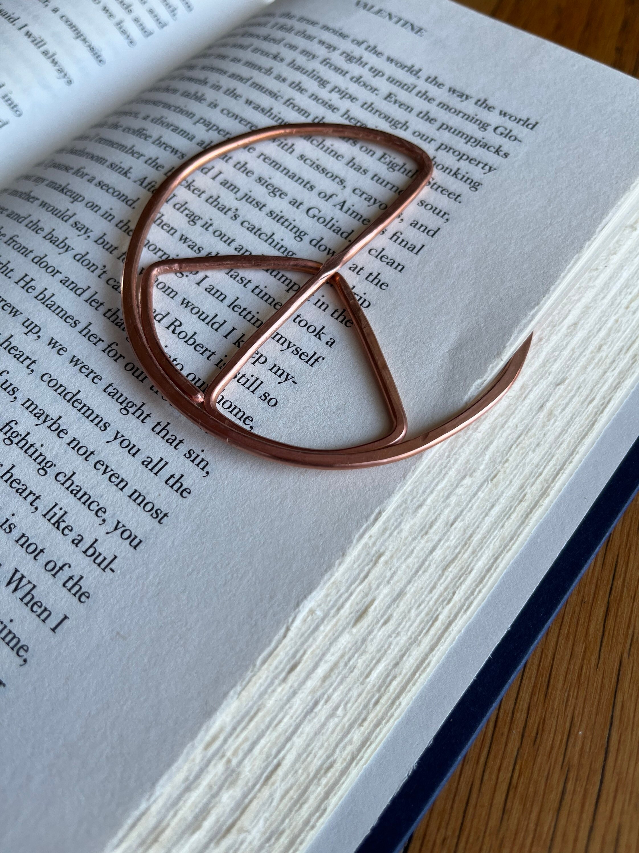 Copper Peace Sign Handmade Bookmark: Retro Book Lover Gift Reading ...