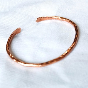 Personalized Hammered Copper Cuff Bracelet: Handmade Initial Metal Jewelry Upcycled