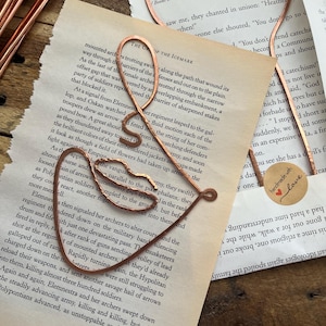 Abstract Art Bookmark | Handmade Salvaged Copper Wire Line Art | Bookworm Gift | Reading Accessories | Notebook Journal Stationary