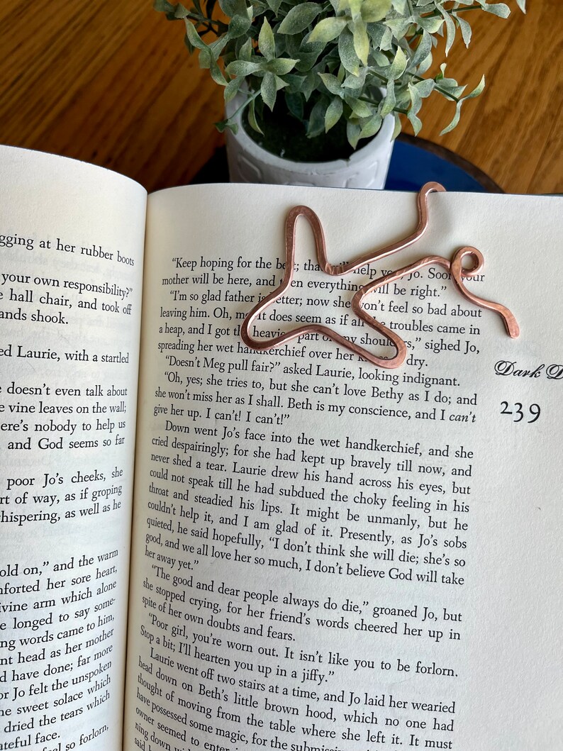 Air Plane Bookmark Handmade Copper Wire Art Airplane Traveler Gift Reading Accessories Notebook Journal Stationary Bookworm Gift image 2
