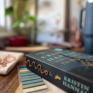 Swirl Bookmark | Book Hook End | Handmade Salvaged Copper Wire Line Art | Reading Journal Accessories | Notebook Stationary | Book Jewelry