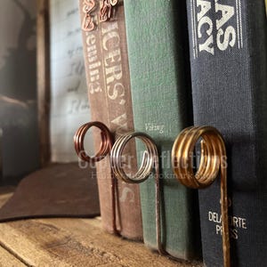 Boekenhouder ring bladwijzer | Handgemaakt gereedschapsboek | Boeksieraden | Benodigdheden voor leesaccessoires | Notitieboek, notitieboek | Boekenwurmcadeau