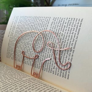Elephant Bookmark | Handmade Copper Wire Line Art | Good Luck Charm | Notebook Stationary | Reading Journal Accessories | Book Jewelry Gift