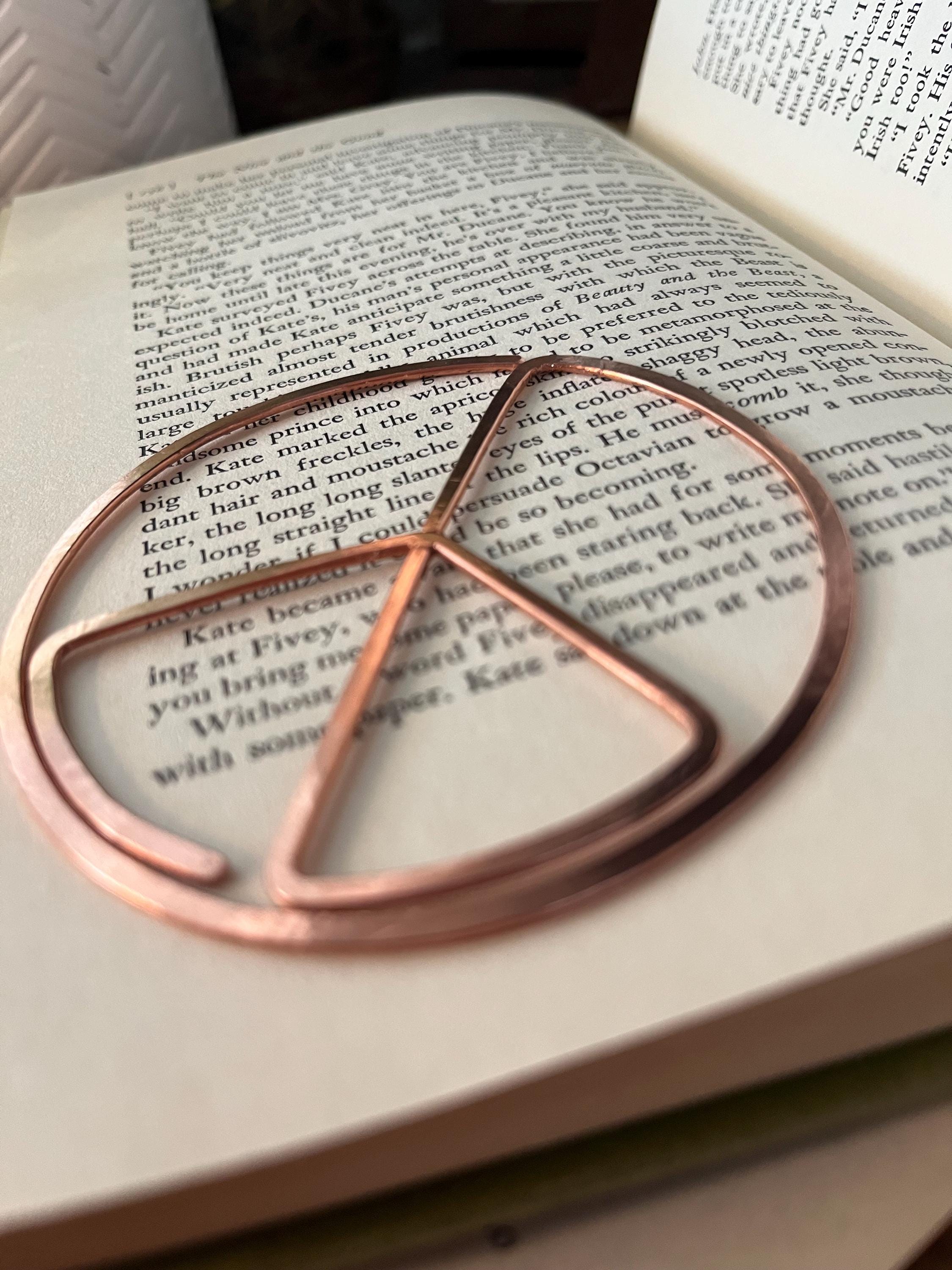 Copper Peace Sign Handmade Bookmark: Retro Book Lover Gift Reading ...