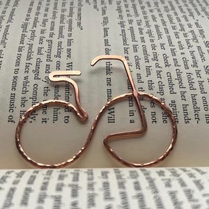 Bicycle Bookmark: Copper Wire Handmade Unique Book Lover Gift, Readers Gift