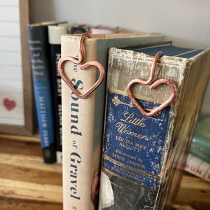 Heart Bookmark | Love Book Hook | Handmade Salvaged Copper Wire Line Art | Reading Journal Accessories | Notebook Stationary | Book Jewelry