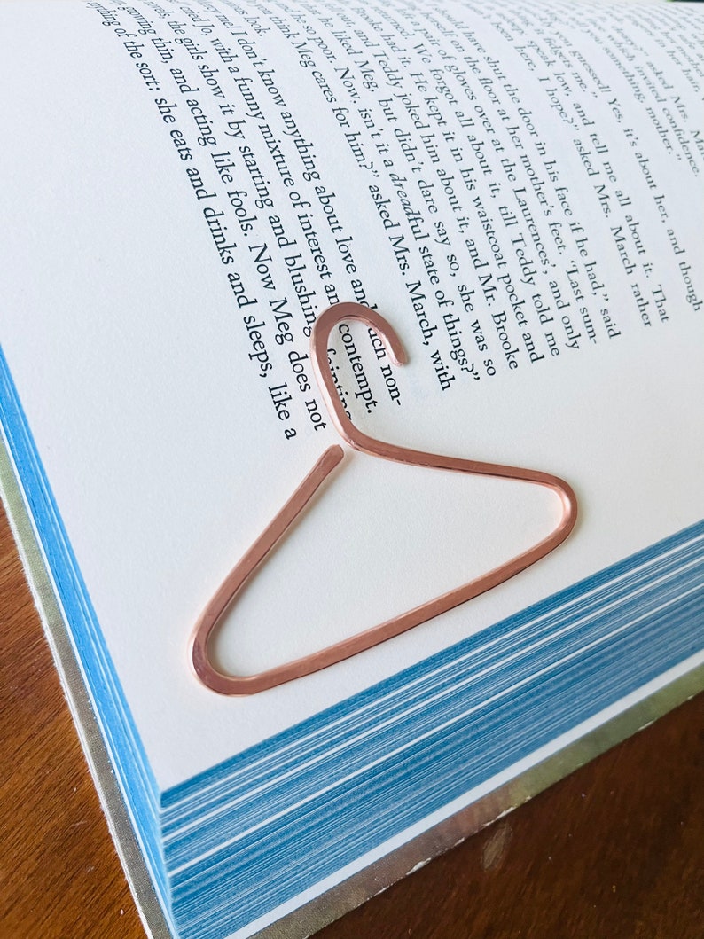 Minimalist Bookmark Handmade Salvaged Copper Wire Line Art Hanger Reading Journal Accessories Notebook Stationary Book Jewelry image 7