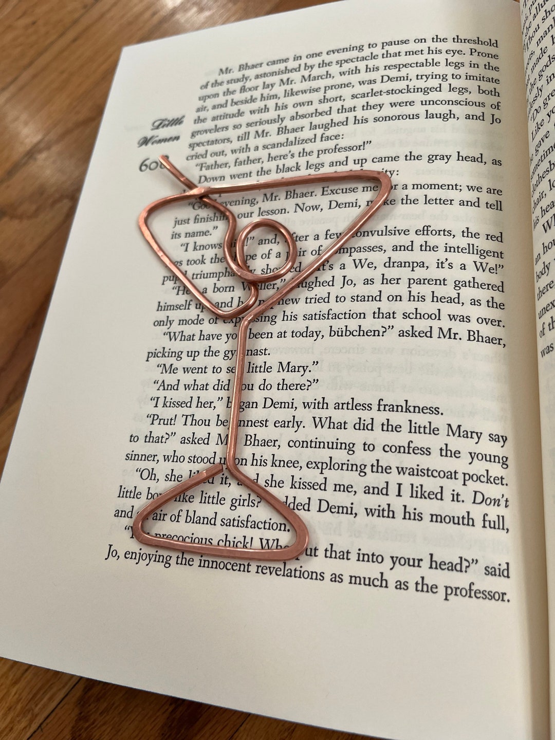 Martini Bookmark Handmade Copper Wire Line Art Dirty Martini Happy Hour Bookworm Gift Reading