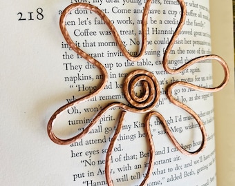 Wild Flower Daisy Bookmark | Handmade Copper Wire Line Art | Reading Journal Stationary | Notebook Accessories | Book Jewelry | Garden Yard