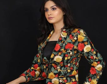 Vibrant Blooms Multi-Hued Work Blazer