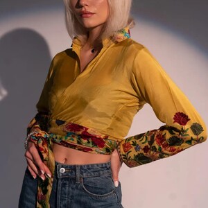 Tabby Belted Cotton Crop Top image 2
