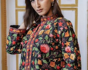 Luna Noir Embroidered Bolero Jacket