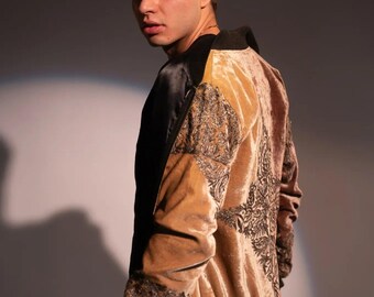 Ombré Bomber Jacket: Fawn & Brown