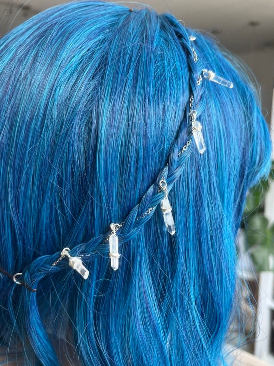 Crystal Hair Chain Braid Hair Accessory hair Wrap, Braid Rings, Gold