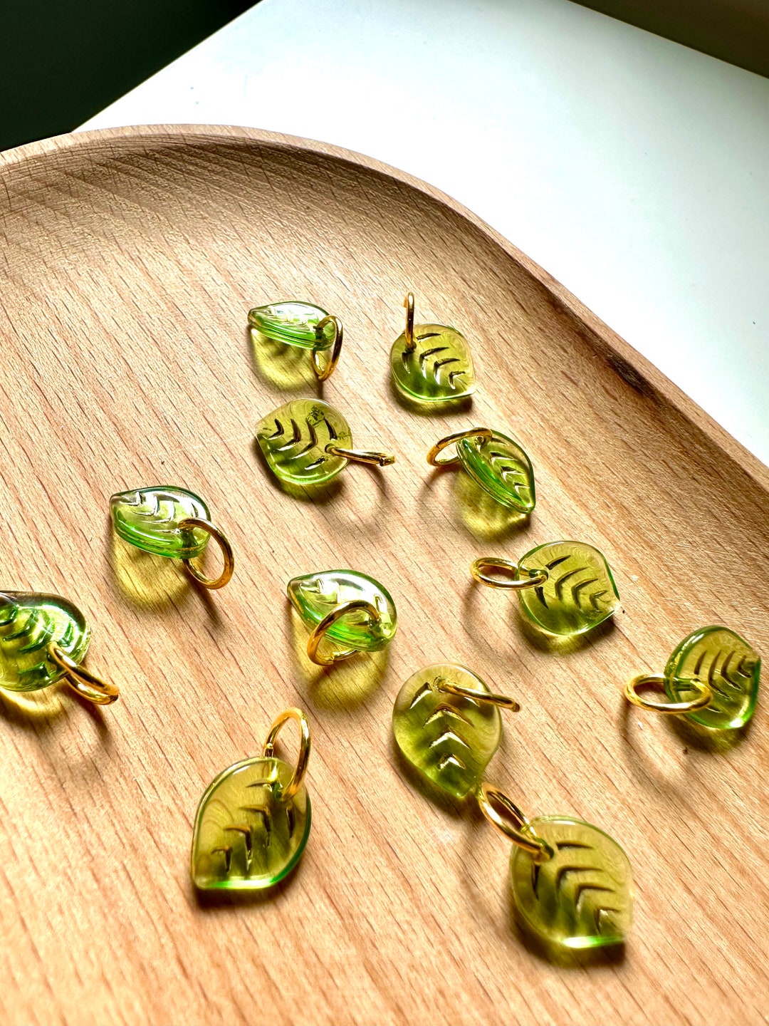 Green Leaf Hair Charms hair Jewelry, Loc Jewelry, Hair Rings, Braid