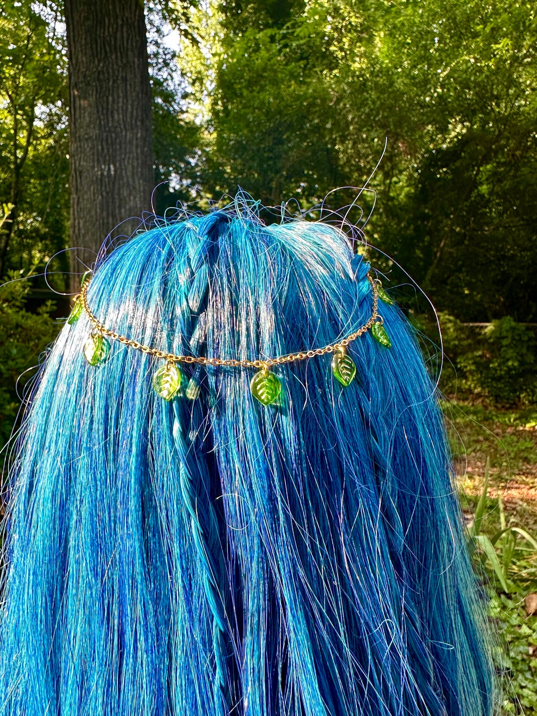 Green Leaf Hair Chain hair Jewelry Loc Jewelry Hair Rings Etsy
